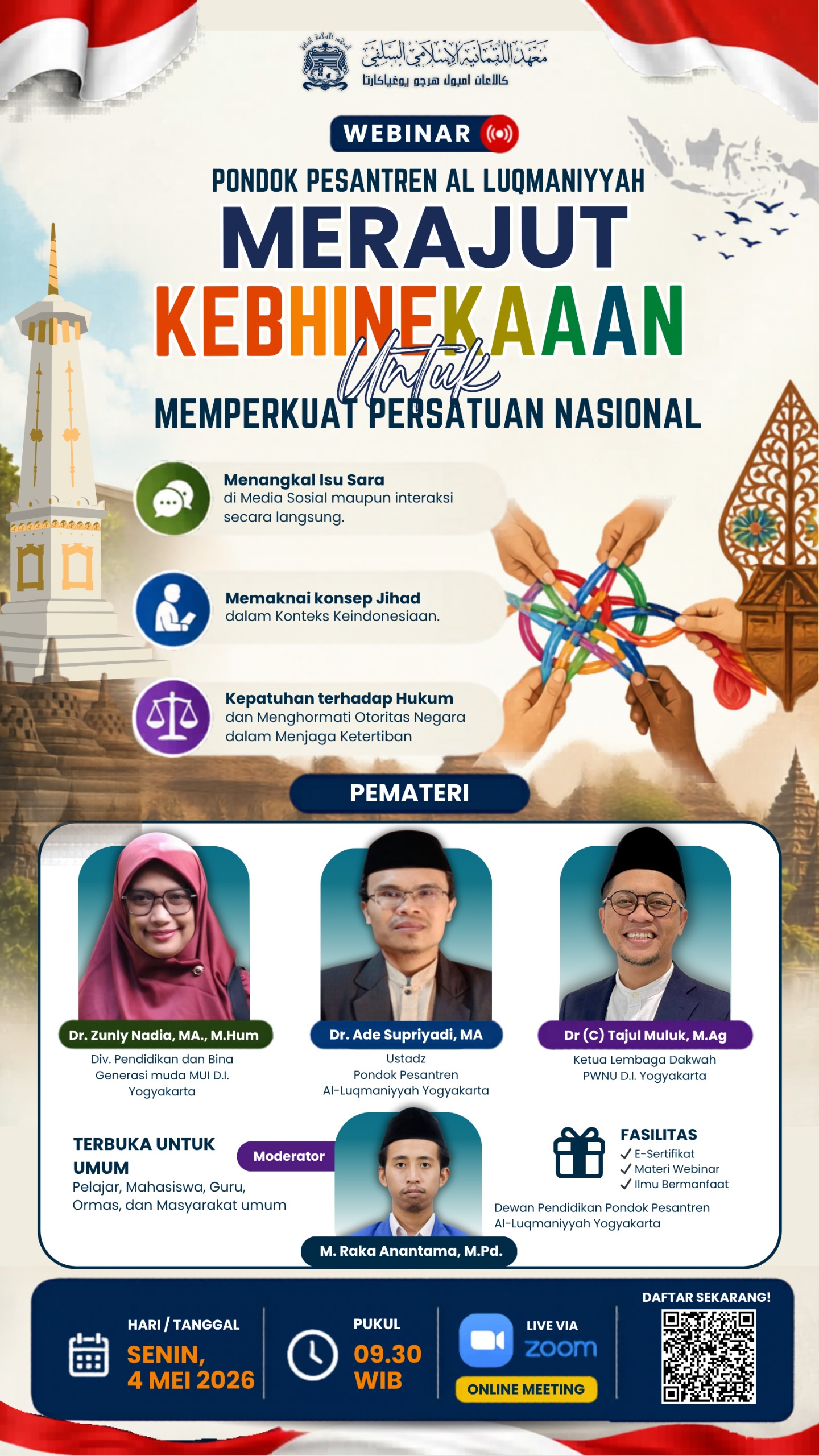 Webinar Kebhinekaan Ponpes Al Luqmaniyah Yogyakarta
